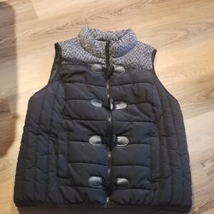 Ruff Hewn Black and Gray Puffer Vest